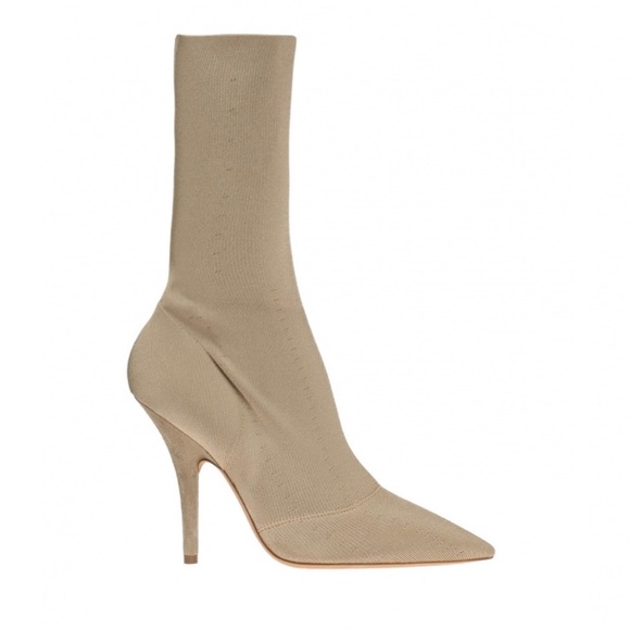 Yeezy Season 6 Beige Pointed Toe Heeled Boots - Picture 12 of 14